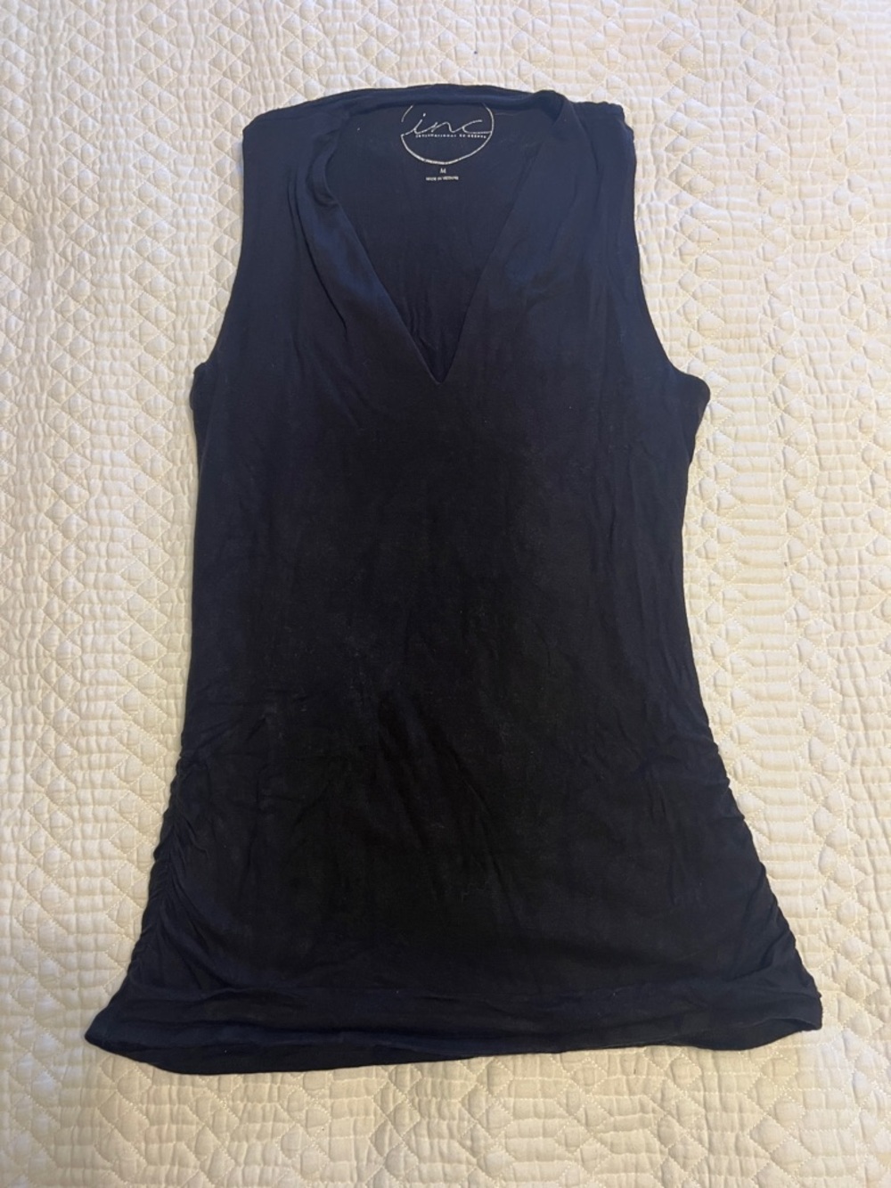 INC International Concepts Black Logo Tank Top